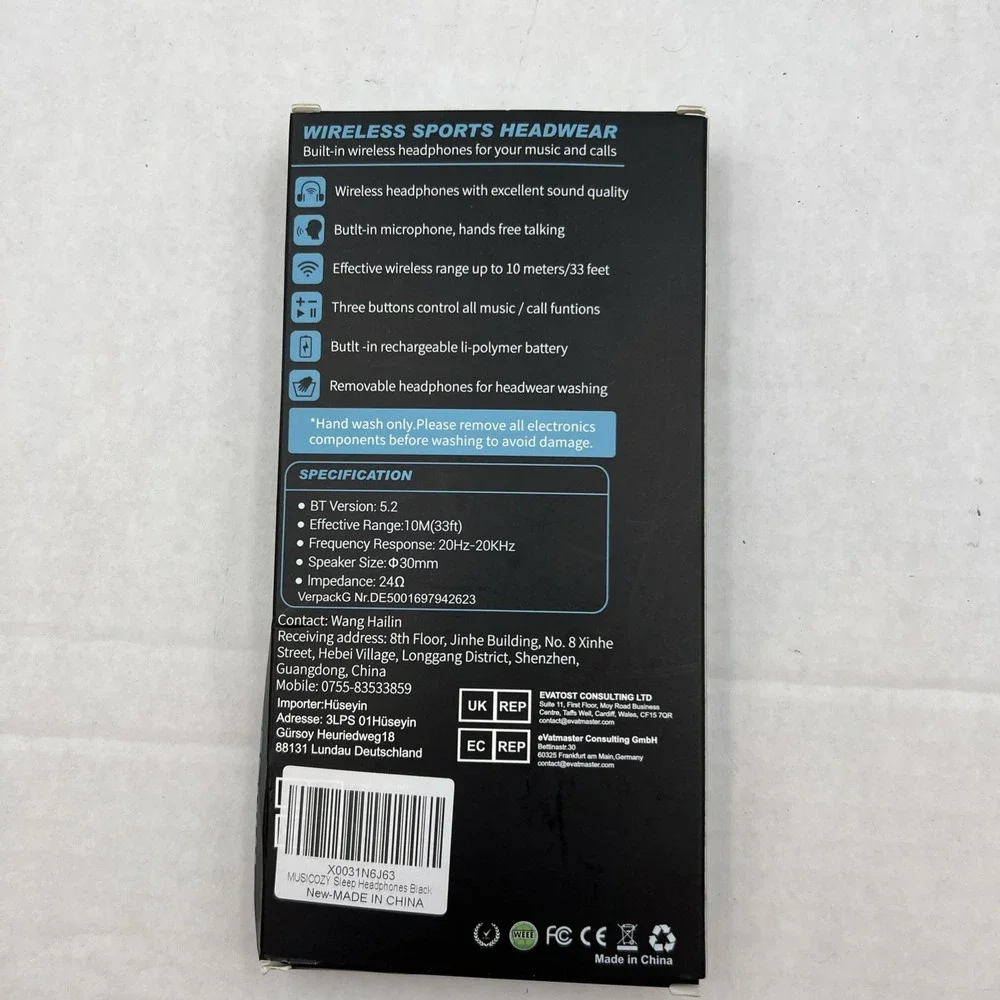 MUSICOZY Wireless Sports Headphones Bluetooth 5.2‎ Headband,  Earphones Music
